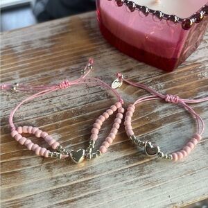 Pink Beaded Friendship Bracelets